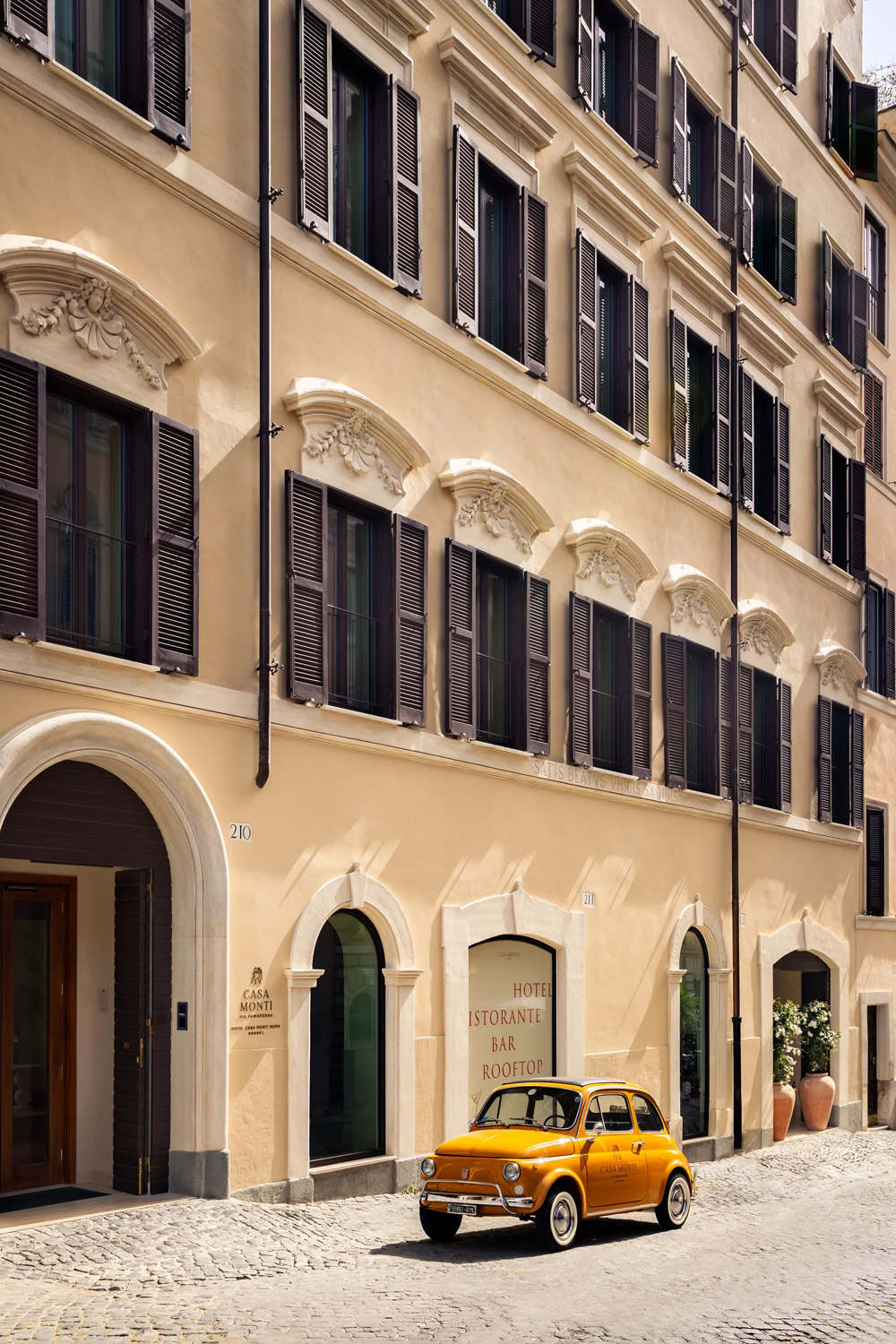 A car outside Casa Monti, Rome
