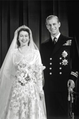 Photograph of Queen Elizabeth II and Prince Philip on their wedding day, 1947