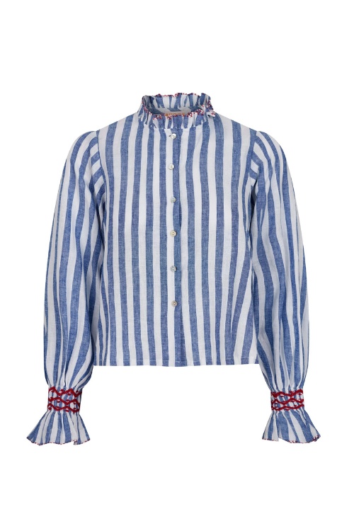 Blue stripe shirt | what to wear to the office spring