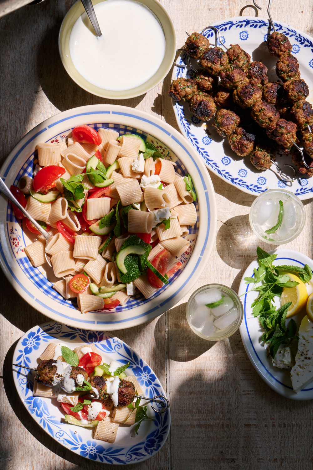 Lamb kofte meatballs with rigatoni