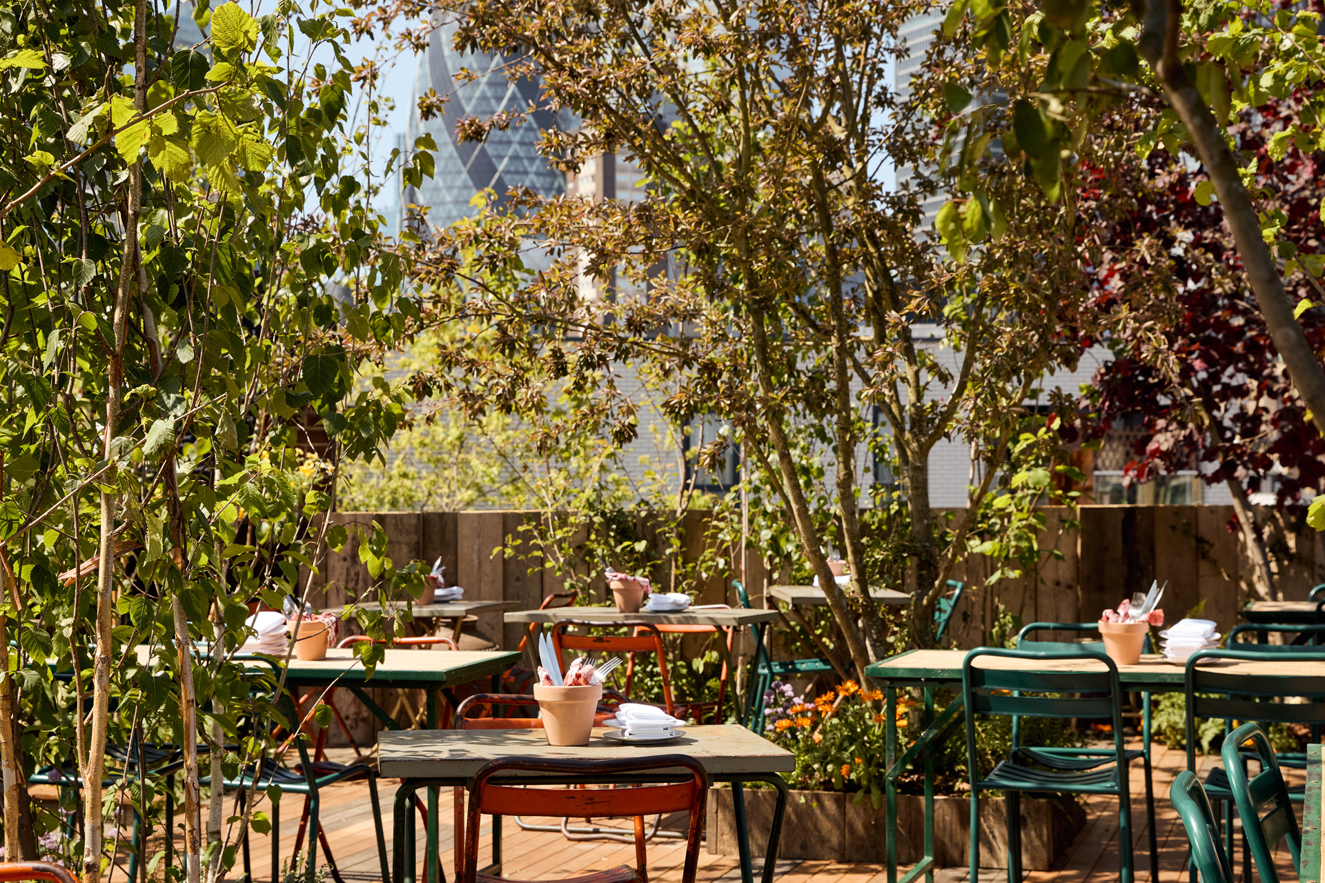 Rooftop garden at The Culpeper pub