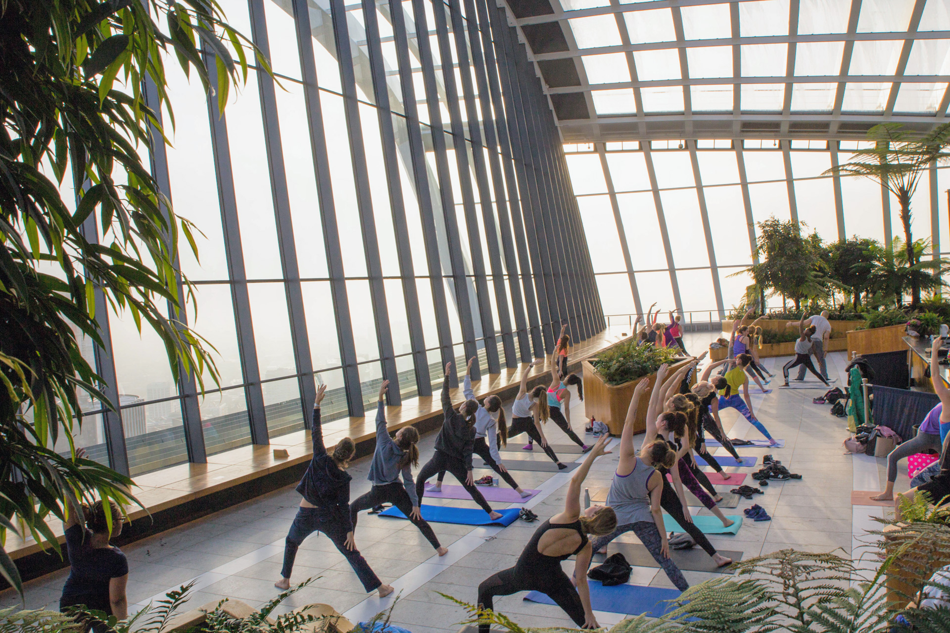 Yoga class at the Sky Garden