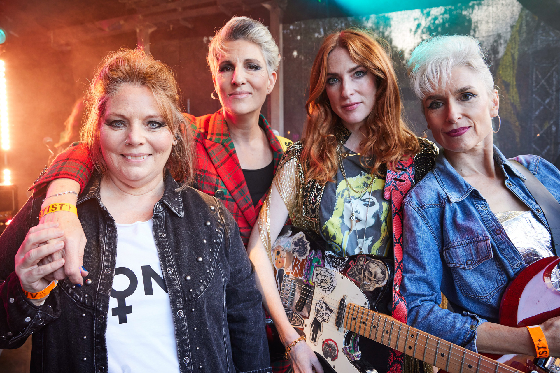 Beth Thornton (JOANNA SCANLAN), Holly Gaskell (TAMSIN GREIG), Kitty Eckersley (ROSALIE CRAIG) & Yvonne Vaux (AMELIA BULLMORE) in Riot Women