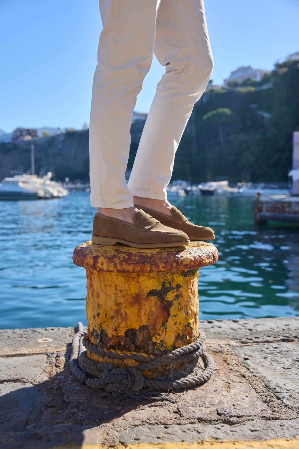 Person stood on plinth