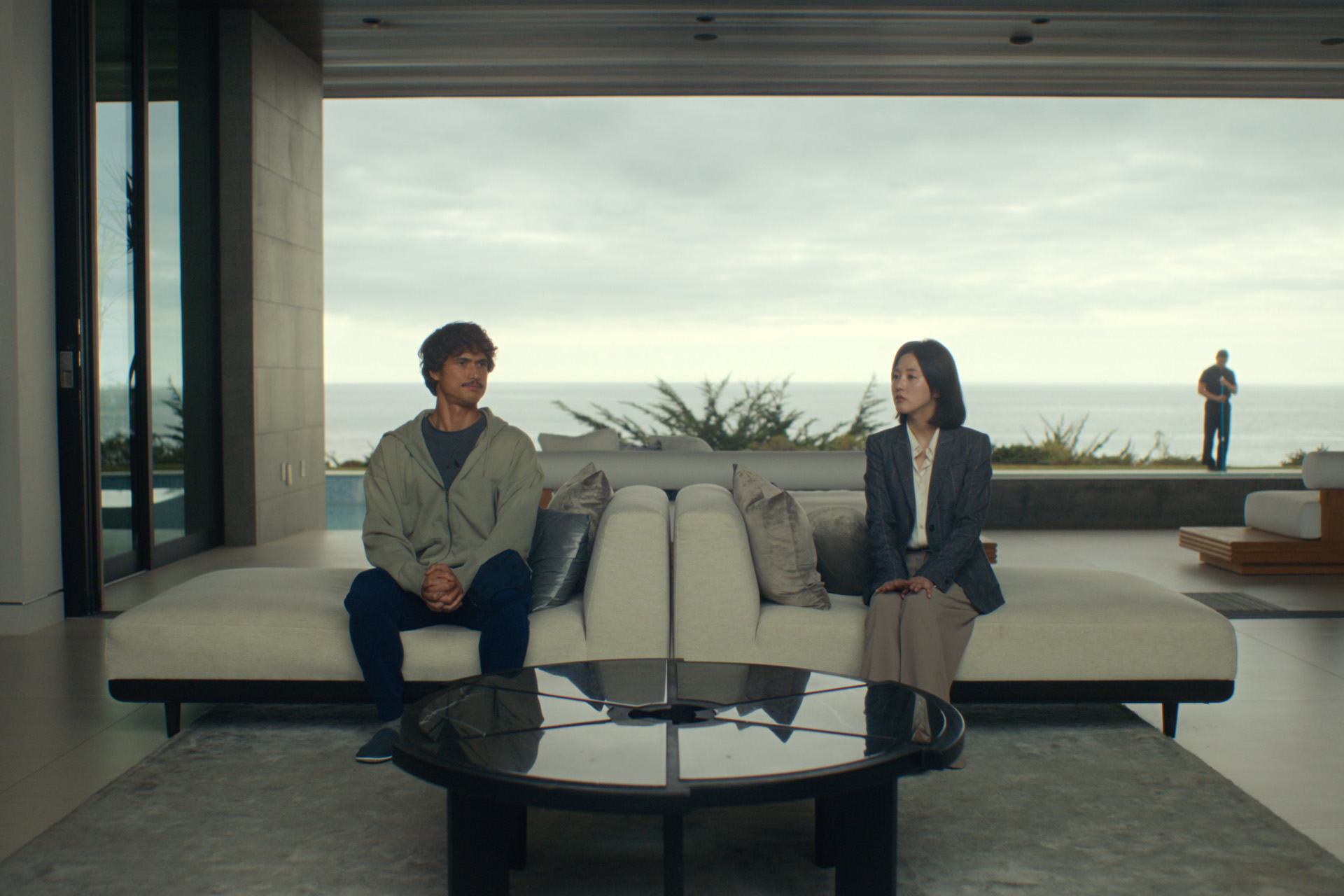 Charles Melton as Austin Davis & Seoyeon Jang as Eunice in Beef