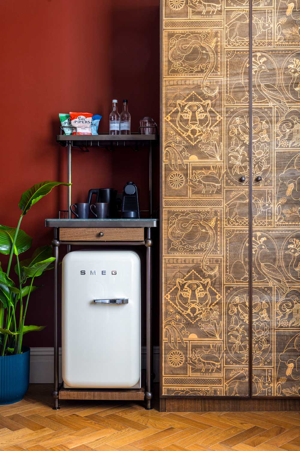 Bertrand’s Townhouse wardrobe and minibar