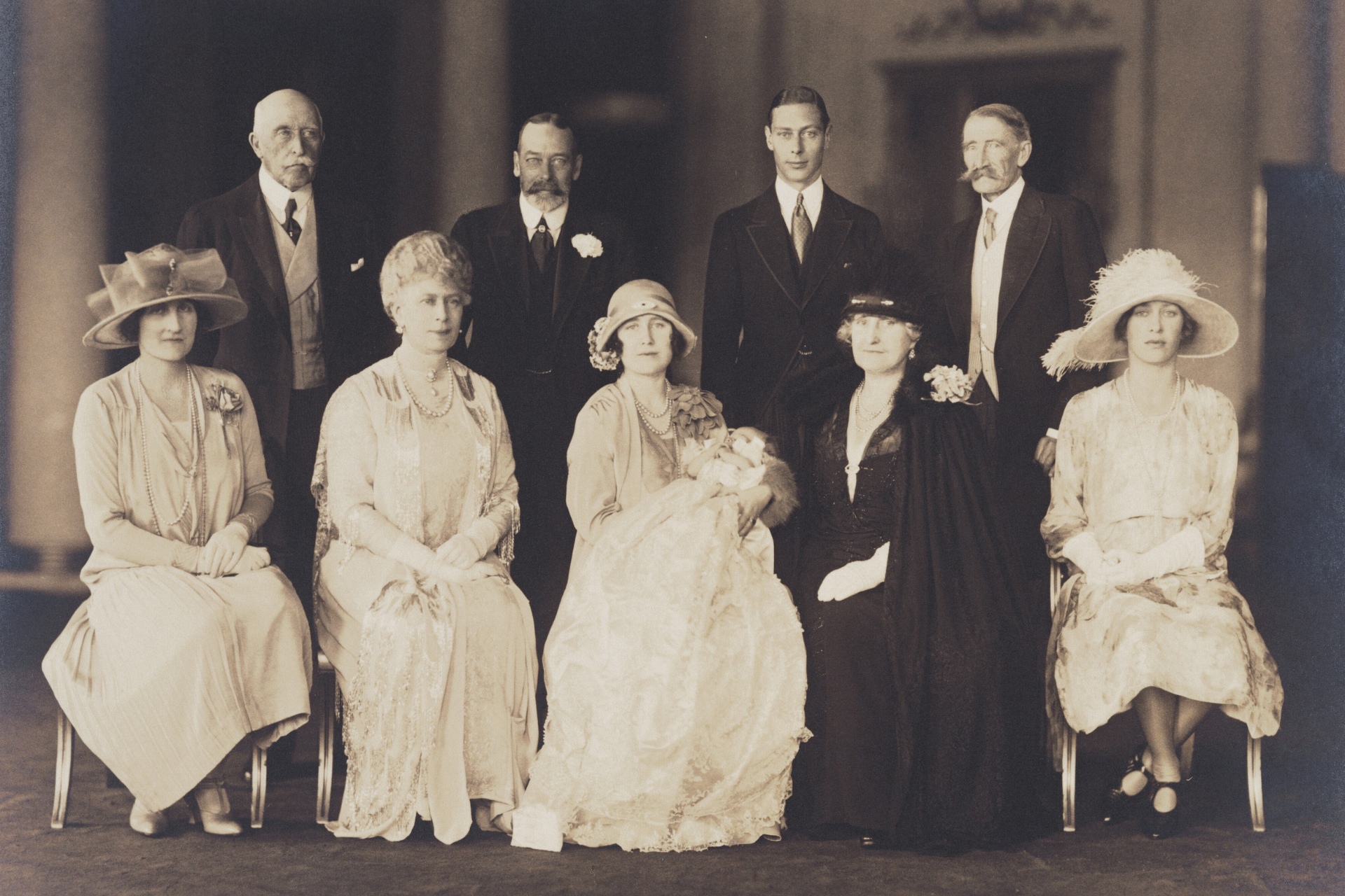 Royal faily during the christening of Queen Elizabeth II