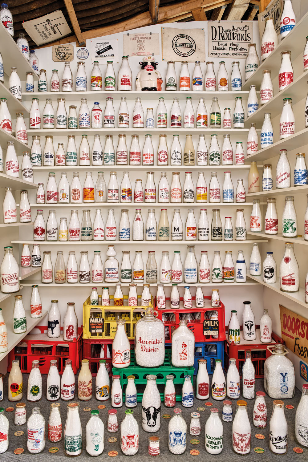 A collection of milk bottles