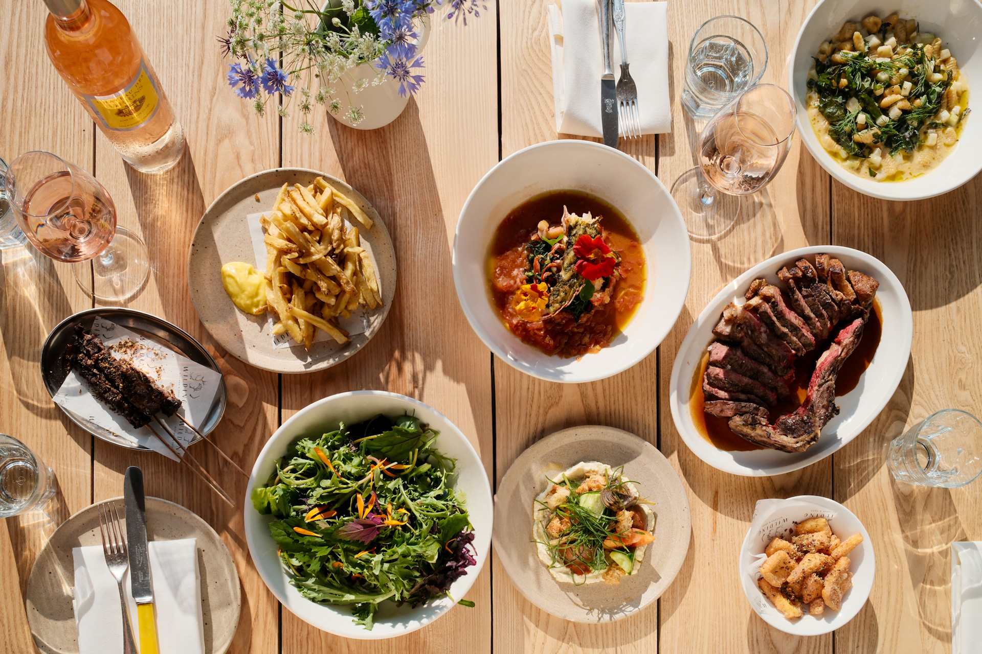 Food on the table at Knepp estate