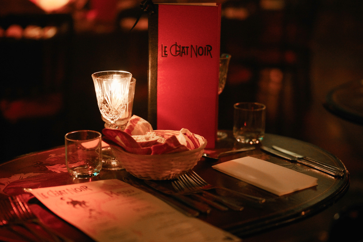 The menu at Chat Noir
