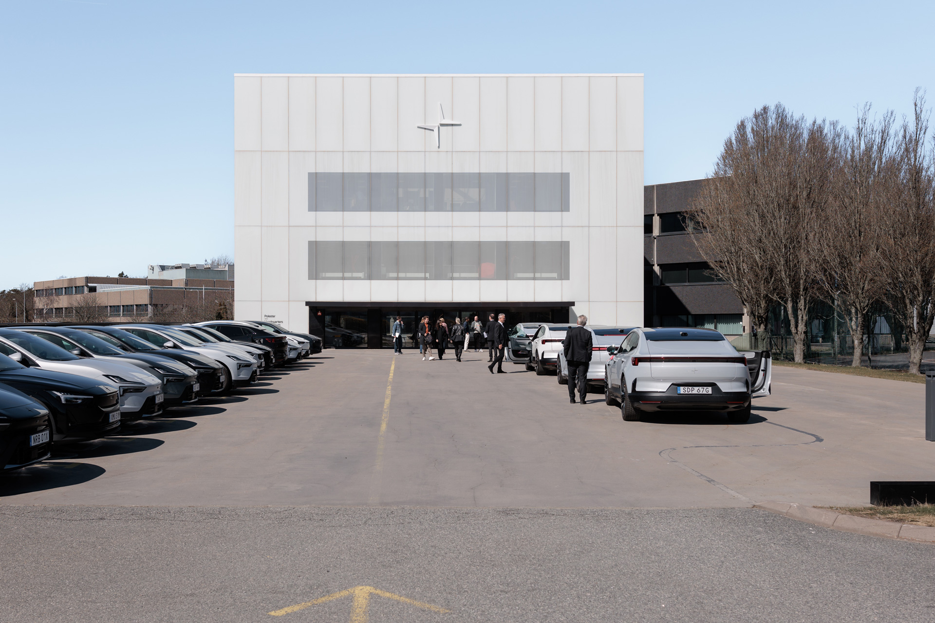 Cars outside Polestar Mission House in Gothenburg