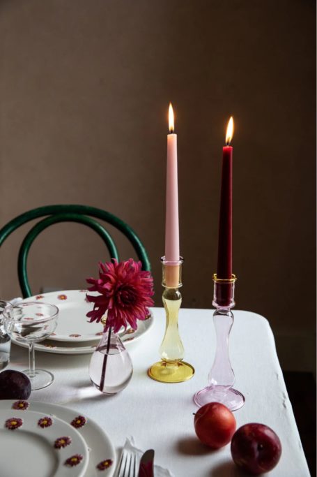 Candlesticks on table