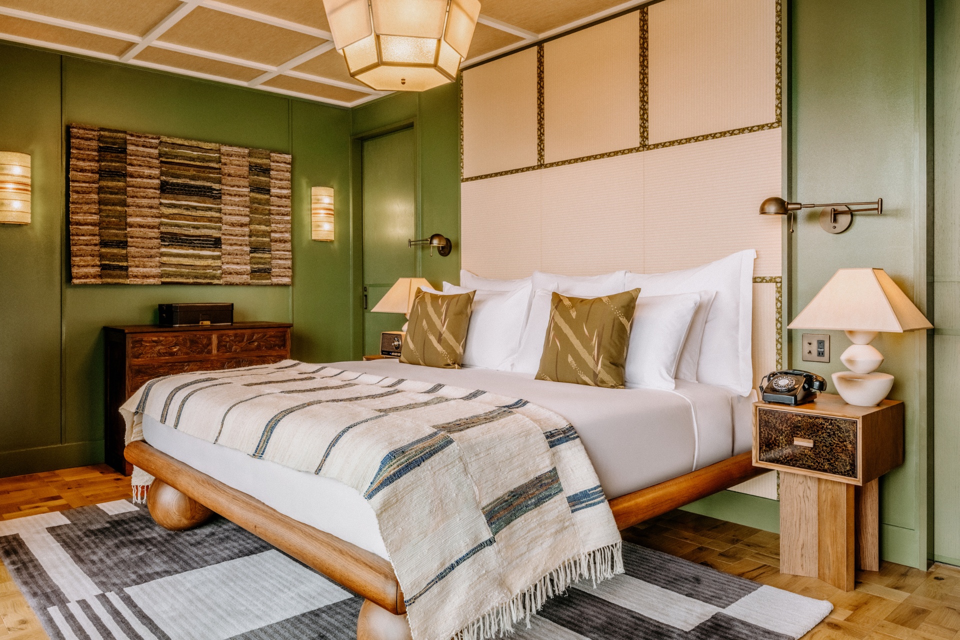 Green bedroom | soho house tokyo