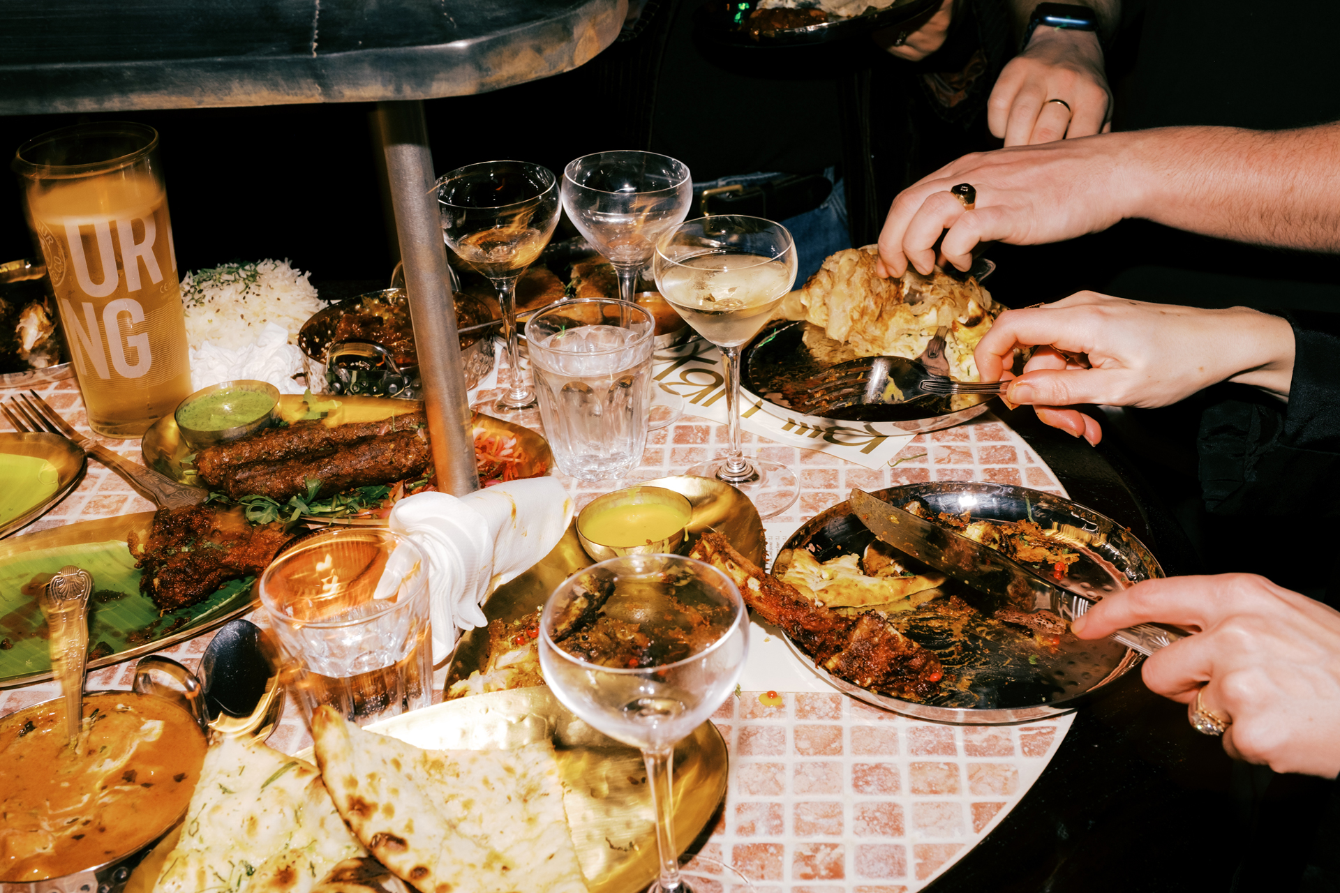 Indian food on the table at Tamila Soho