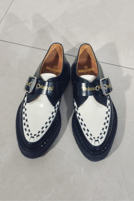 Black and white shoes