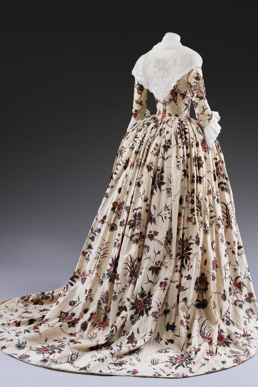 A Woman's chintz overdress on a mannequin