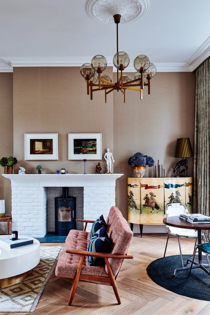 Living space with eclectic furniture | woolf interior victorian villa
