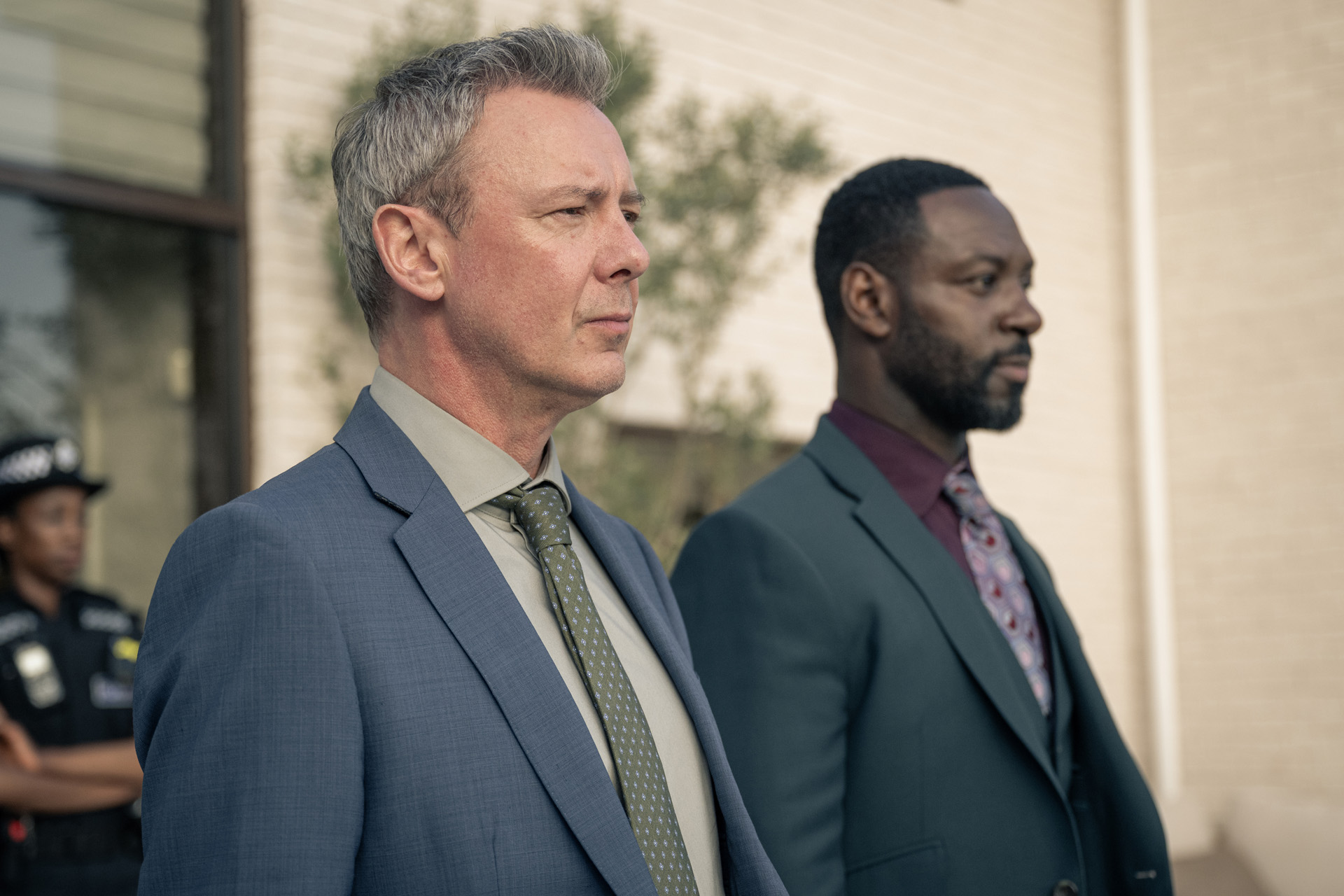 JOHN SIMM as DS Roy Grace and RICHIE CAMPBELL as DS Branson in Grace series 6