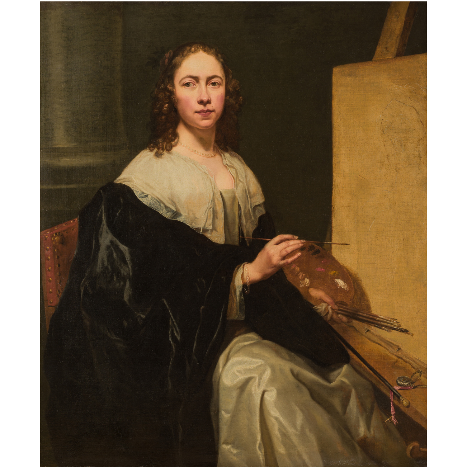 Michaelina Wautier, Self-portrait, c. 1650. Oil on canvas, 120 x 102 cm. Private collection