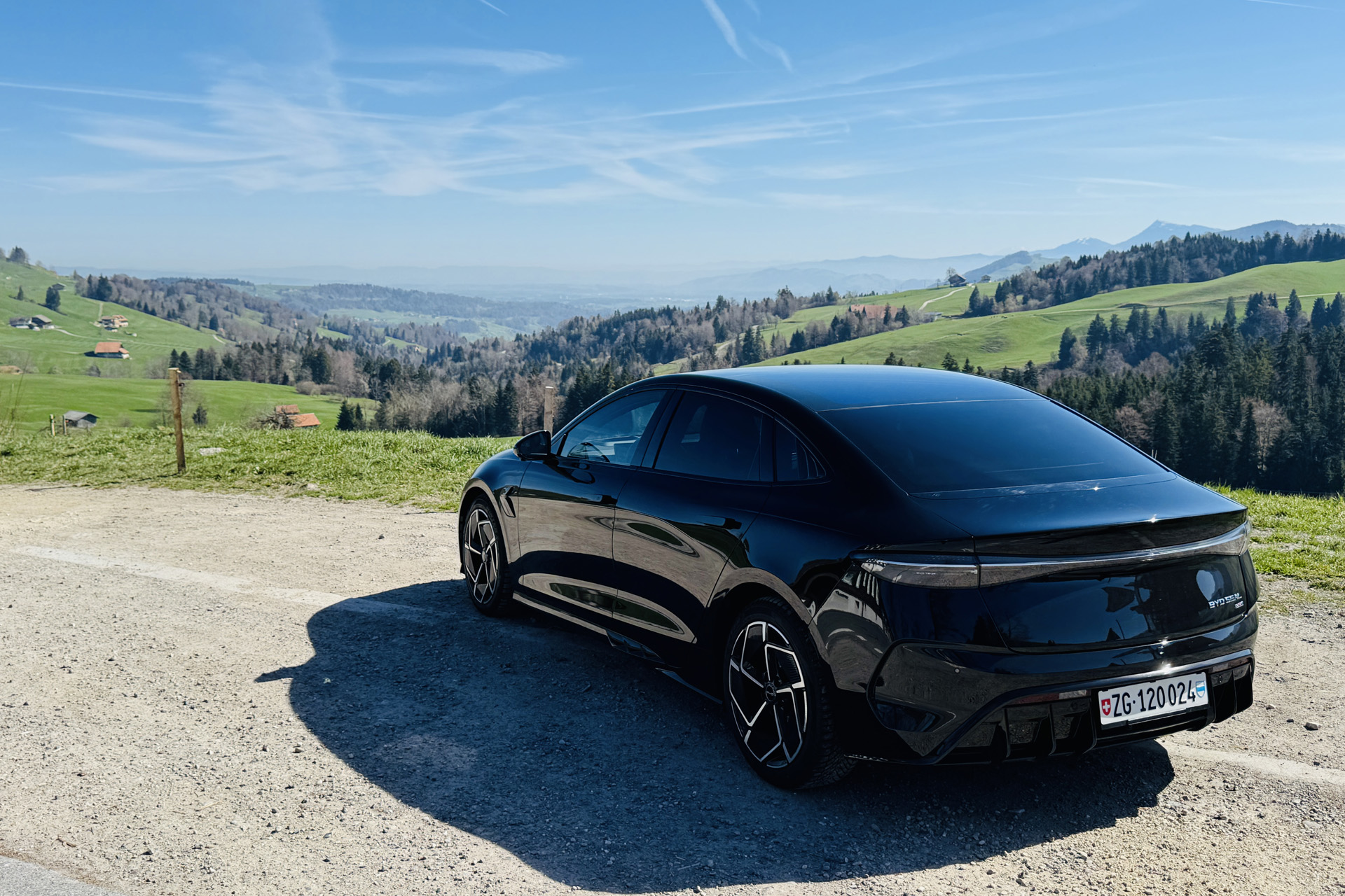 BYD Seal in the Swiss countryside