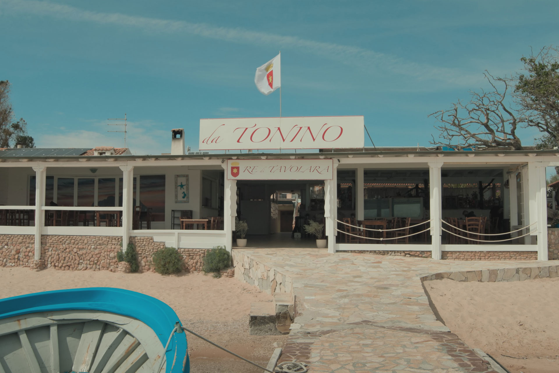 Exterior of Da Tonino restaurant, Sardinia