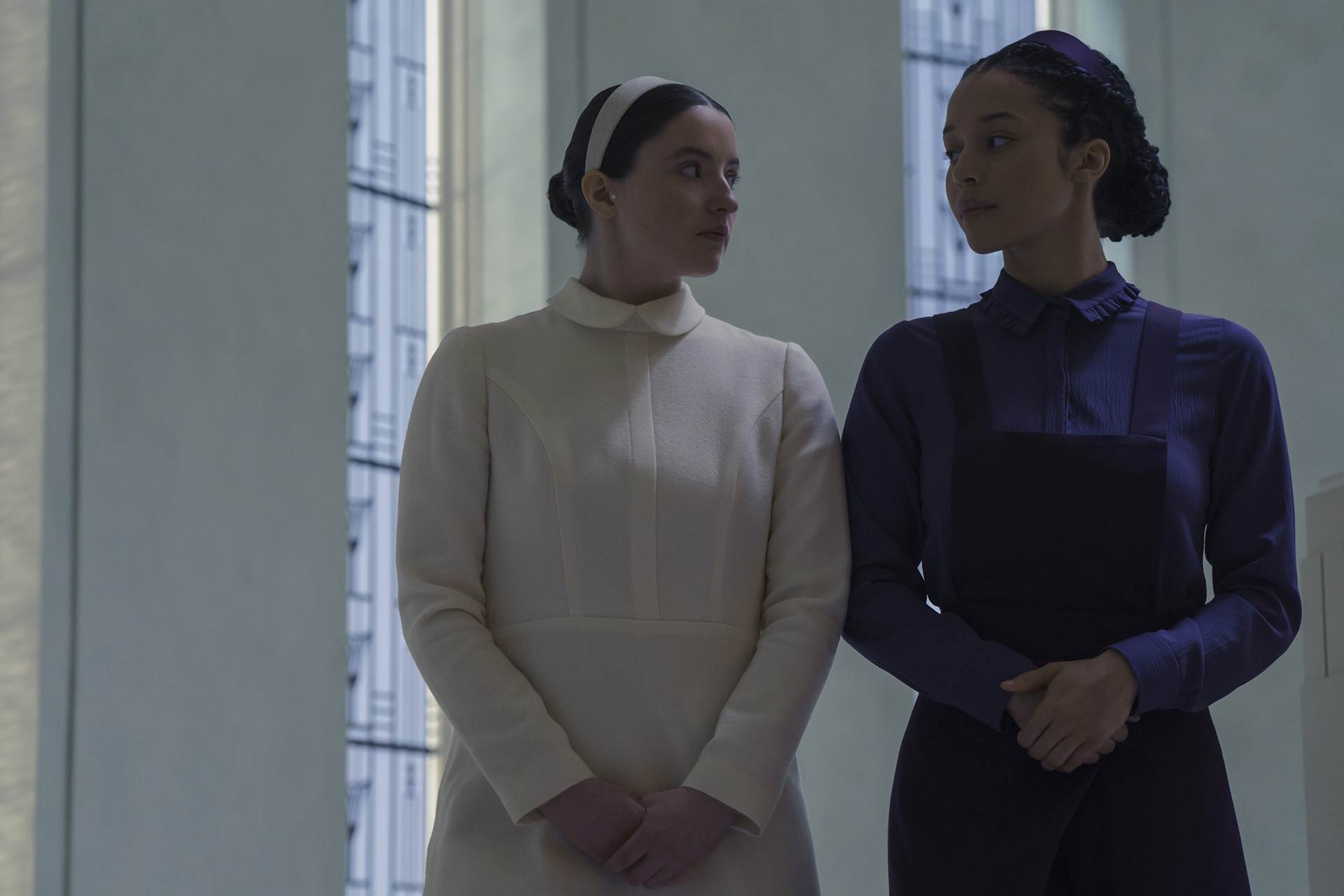 Lucy Halliday as Daisy & Chase Infiniti as Agnes in The Testaments