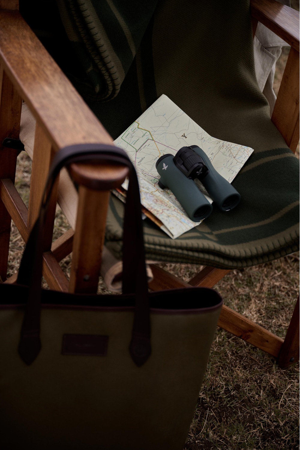 Bag and binoculars