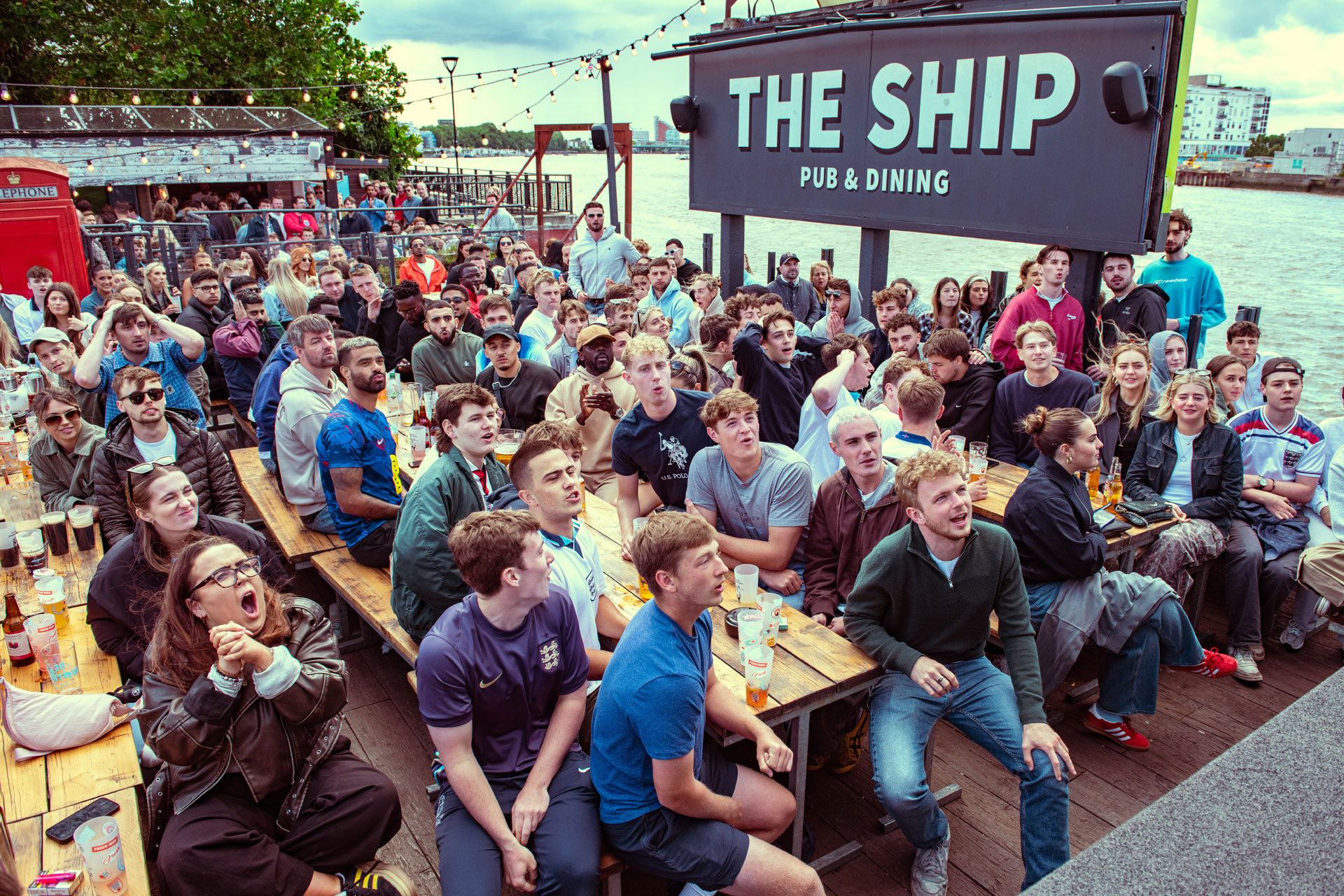 People watching football at The Ship, Wandsworth
