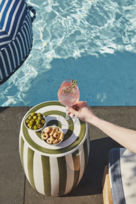 Drinks beside a swimming pool