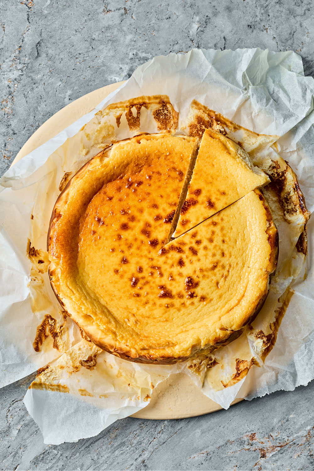 Honey and Greek yoghurt Basque cheesecake
