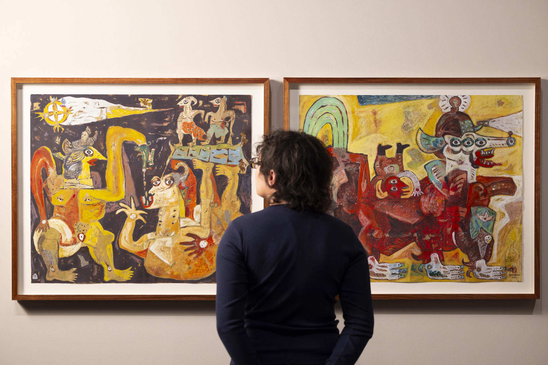 Installation view of Rising Voices: Contemporary Art from Asia, Australia and the Pacific exhibition, V&A South Kensington, London, UK