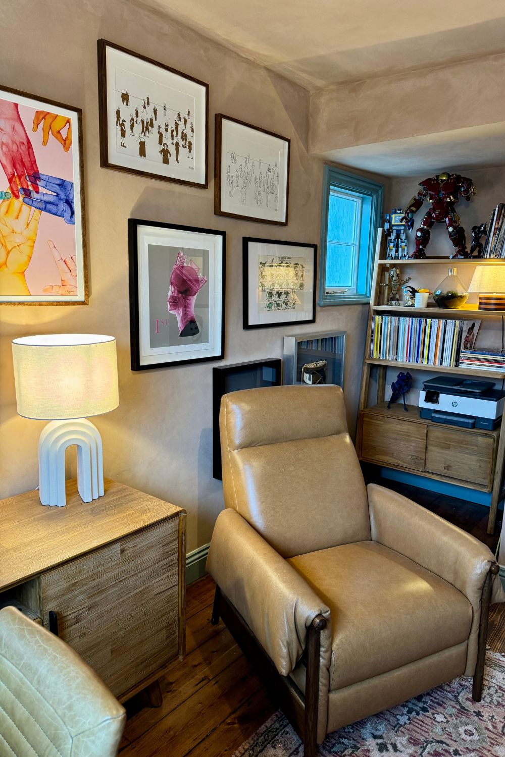 Armchair and wall art