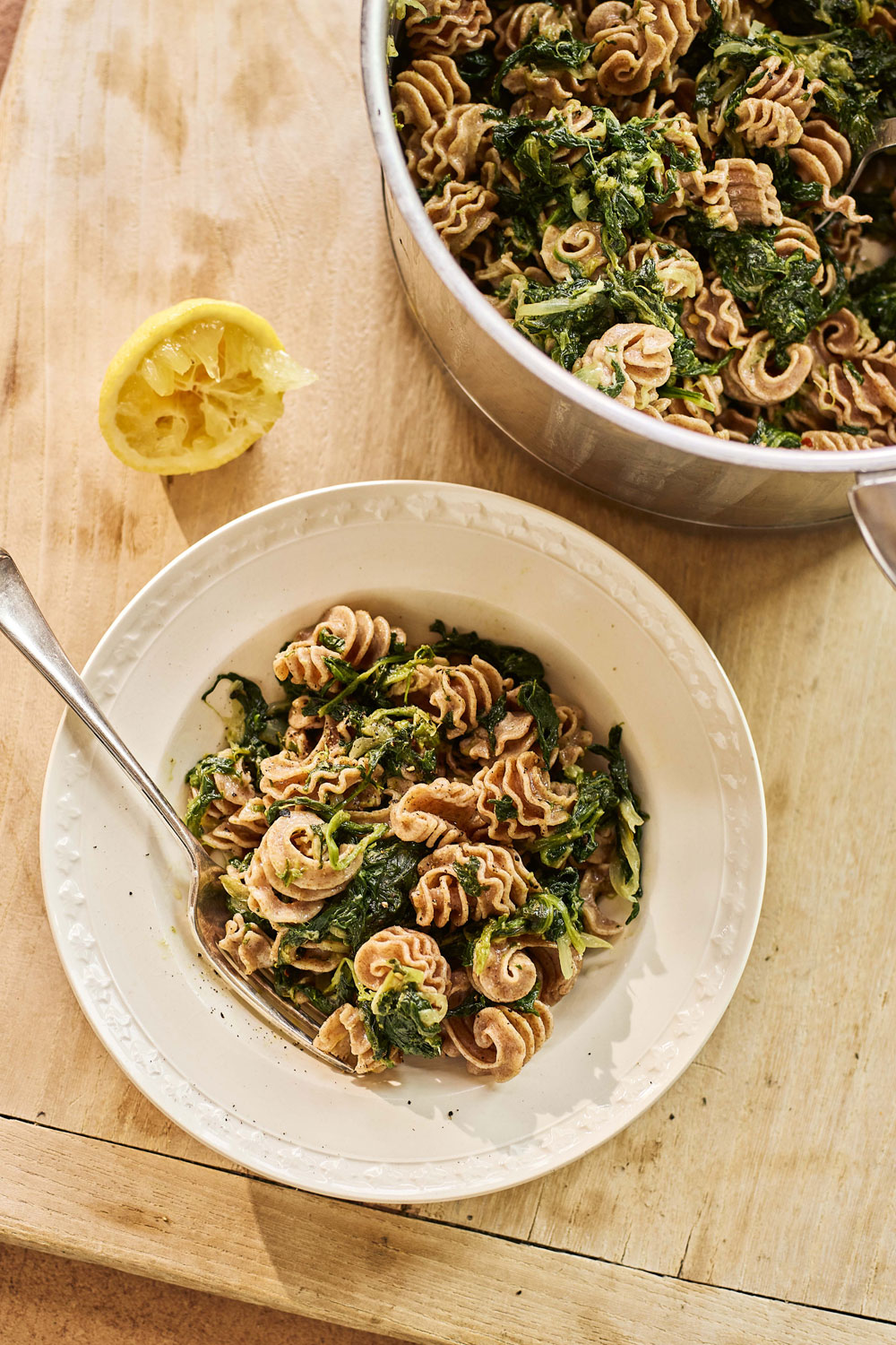Spinach, chilli and lemon pasta