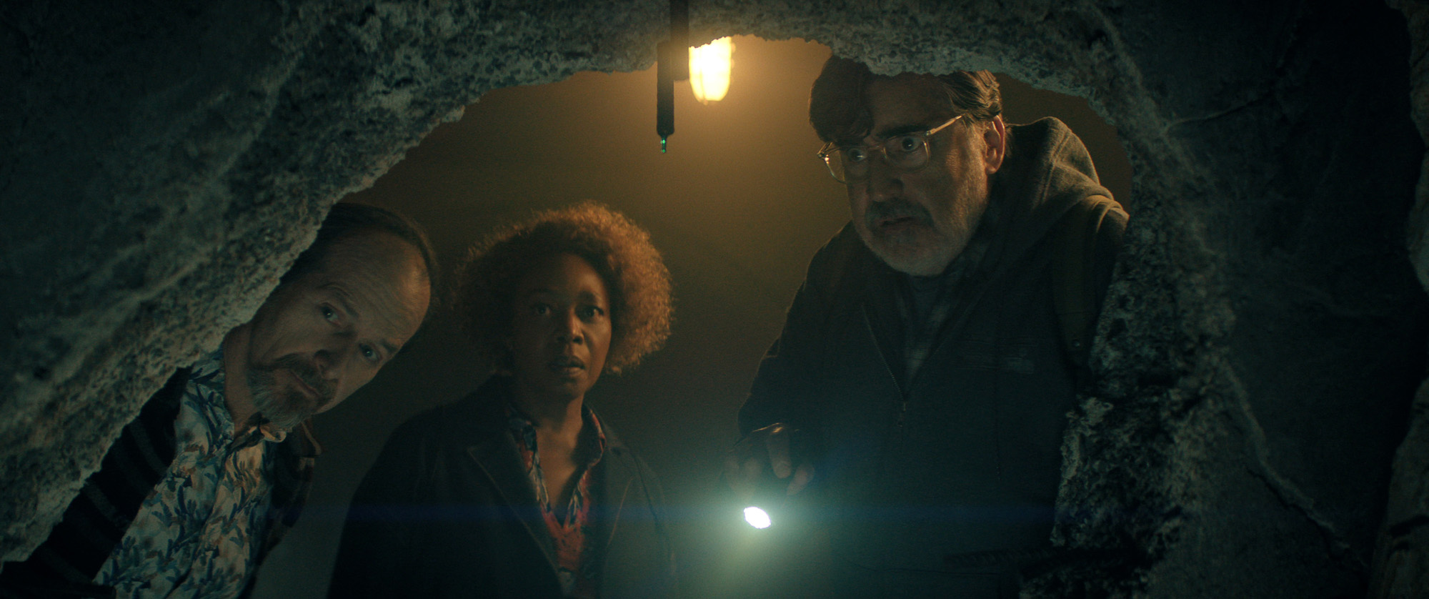 Denis O’Hare as Wally, Alfre Woodard as Judy & Alfred Molina as Sam in The Boroughs