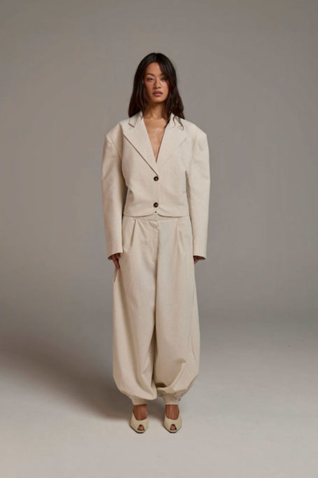 Atelier Ninety Five Linen Oversized Boxy Blazer