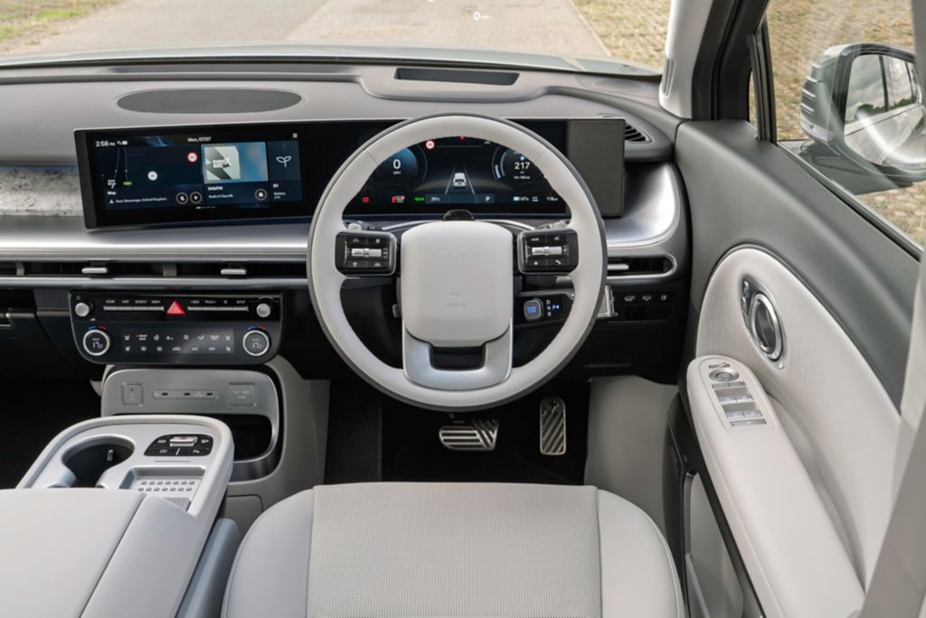 The steering wheel and console