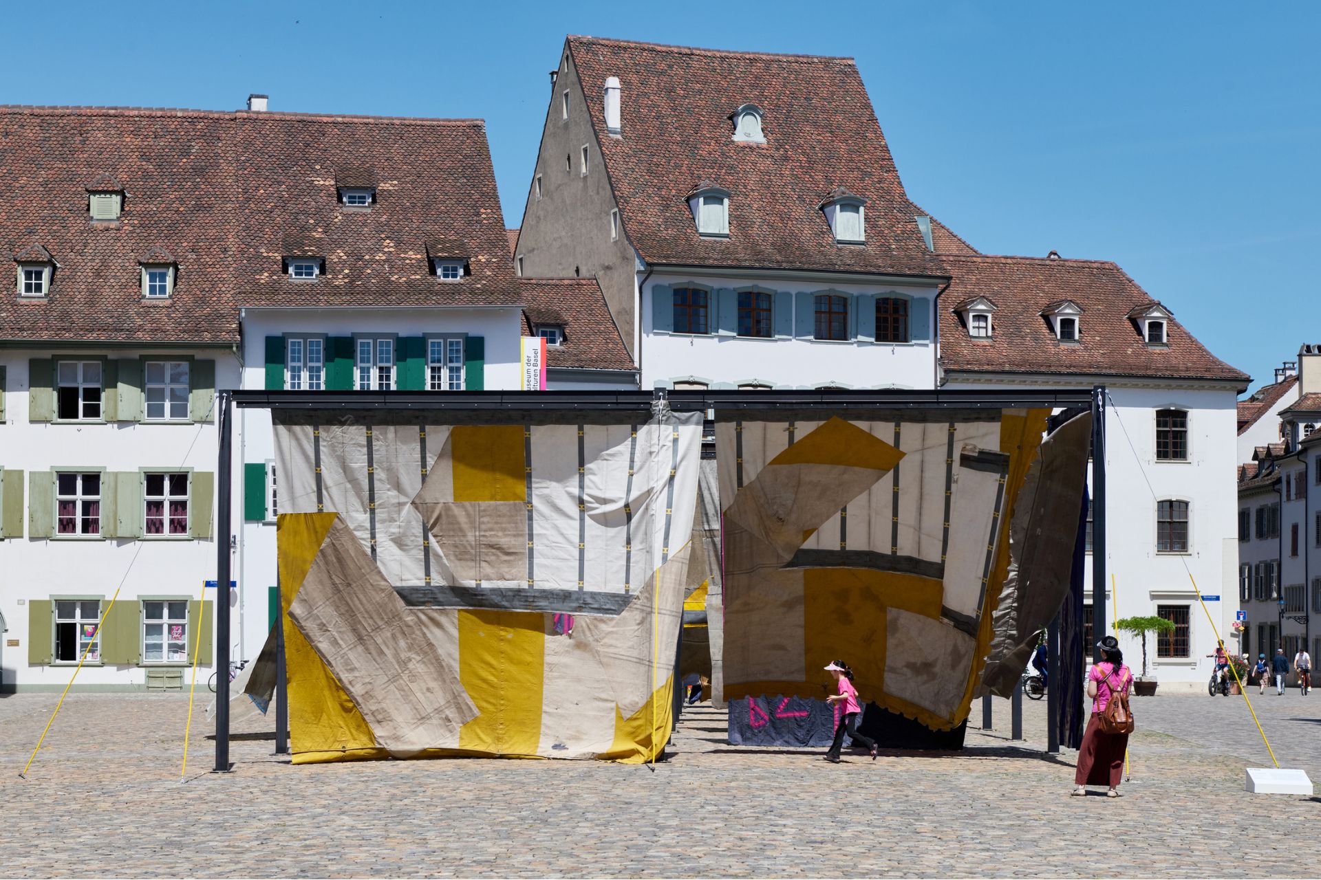 Site-specific commission across Münsterplatz by Ibrahim MahamaCourtesy of Art Basel