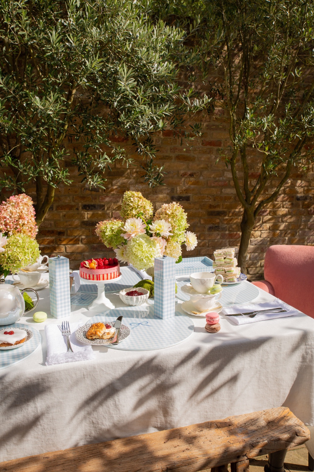 Table set with gingham pieces by Addison Ross