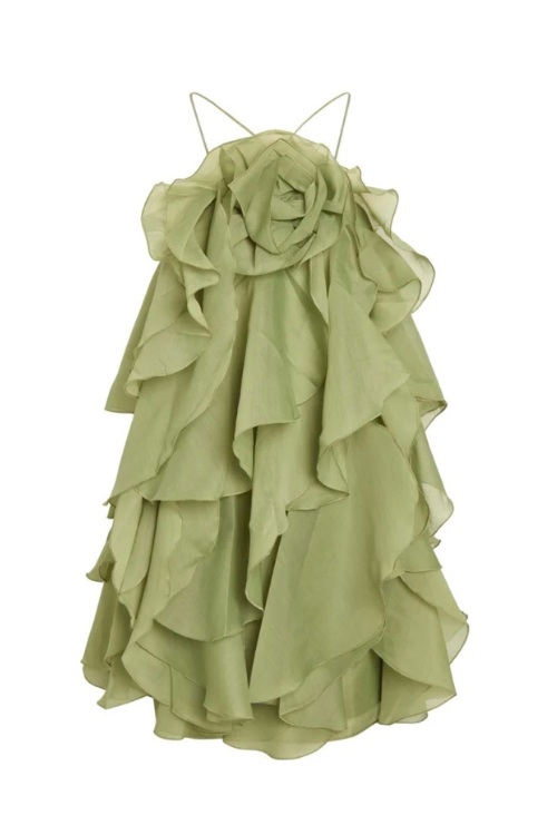 Green ruffle mini dress from Aje