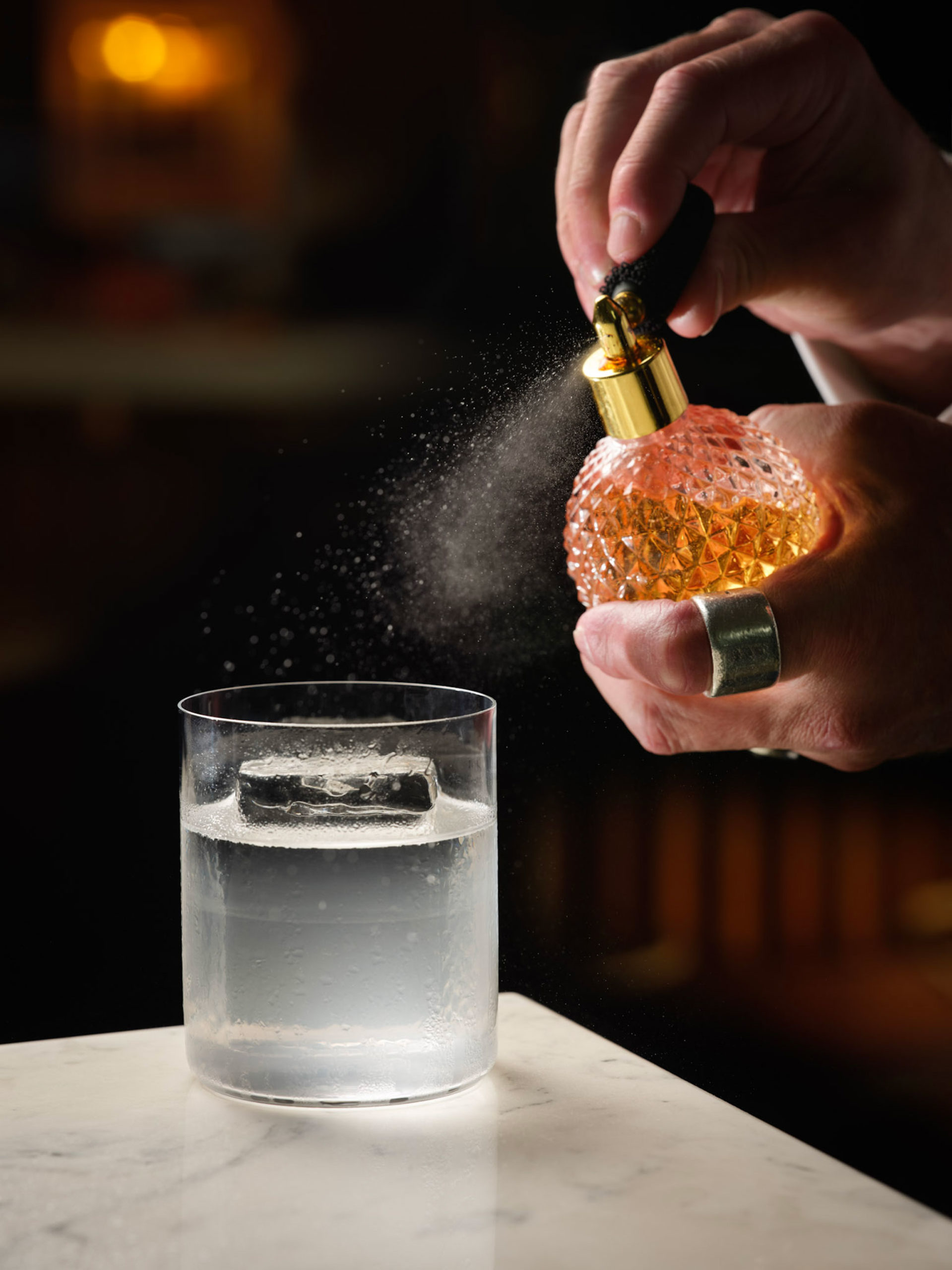 A drink being sprayed