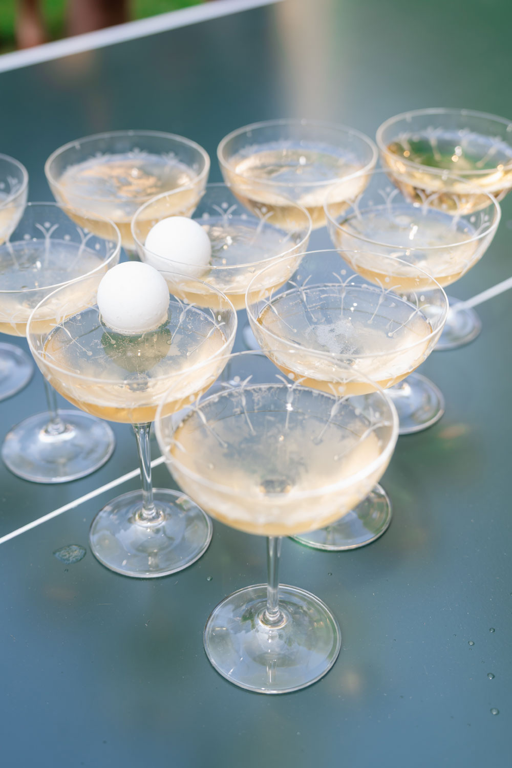 Glasses of champagne