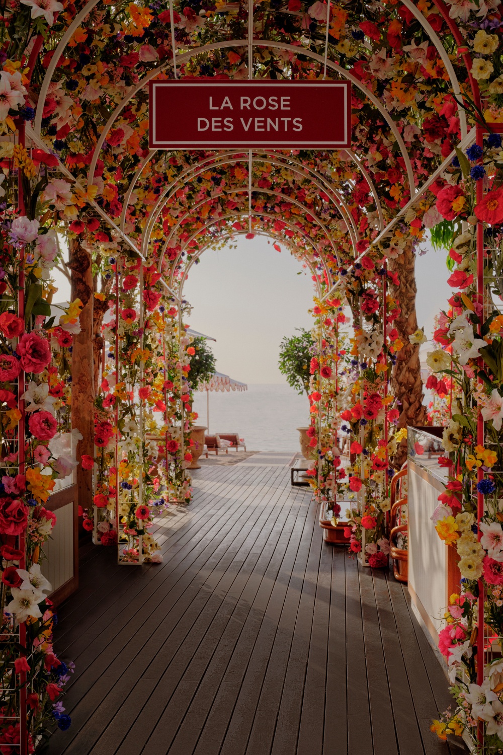 Floral installation by Gucci | designer beach clubs