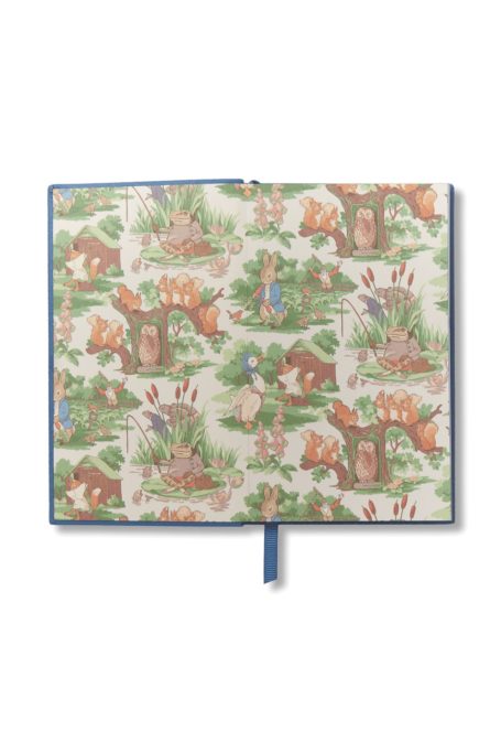 Smythson Panama Notebook in Nile Blue with Peter Rabbit