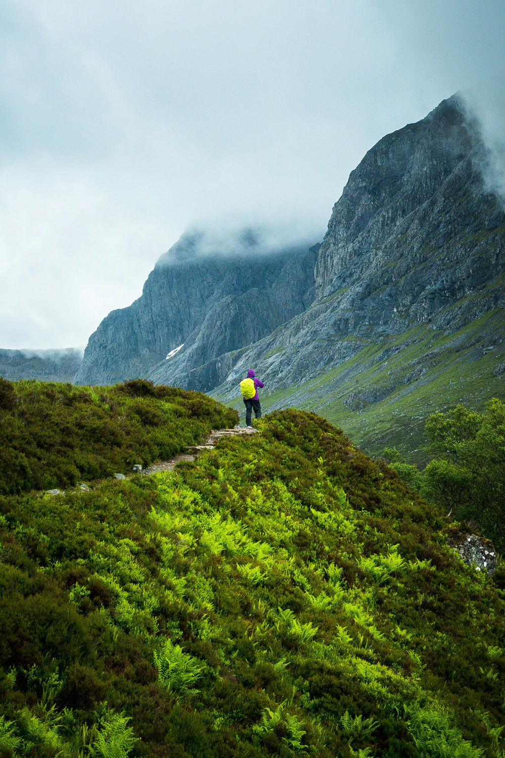 Man climbing Ben Nevis