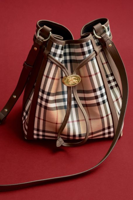 Burberry check bucket bag