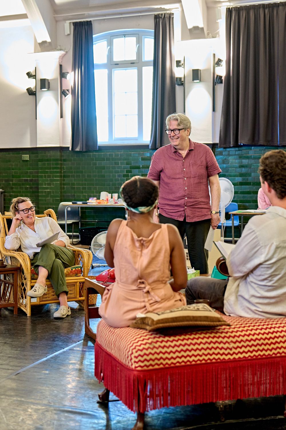 Dorothy Atkinson and Roger Allam in rehearsals for How the Other Half Loves at The Old Vic 2026.