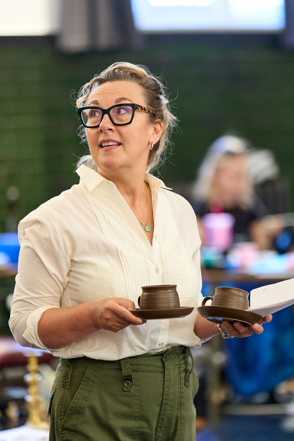 Dorothy Atkinson in rehearsals for How the Other Half Loves at The Old Vic 2026.