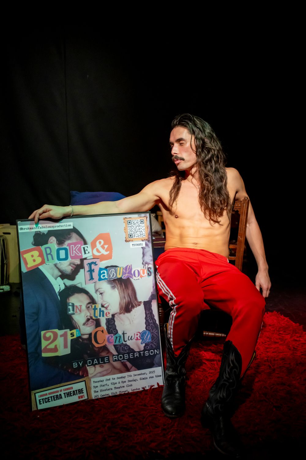 Dale in Broke & Fabulous in the 21st Century at the Etcetera Theatre.
