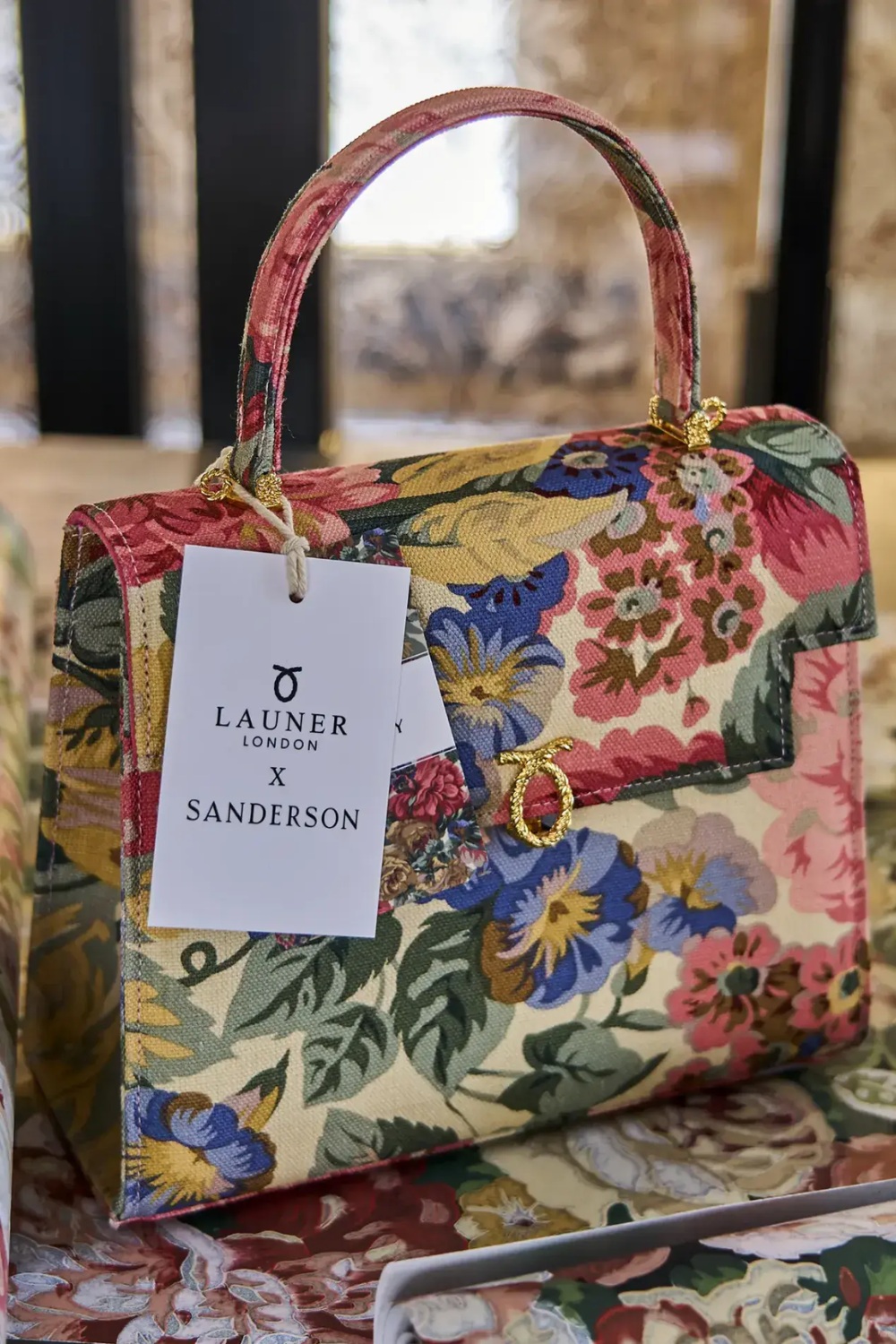 Launer x Sanderson floral print handbag