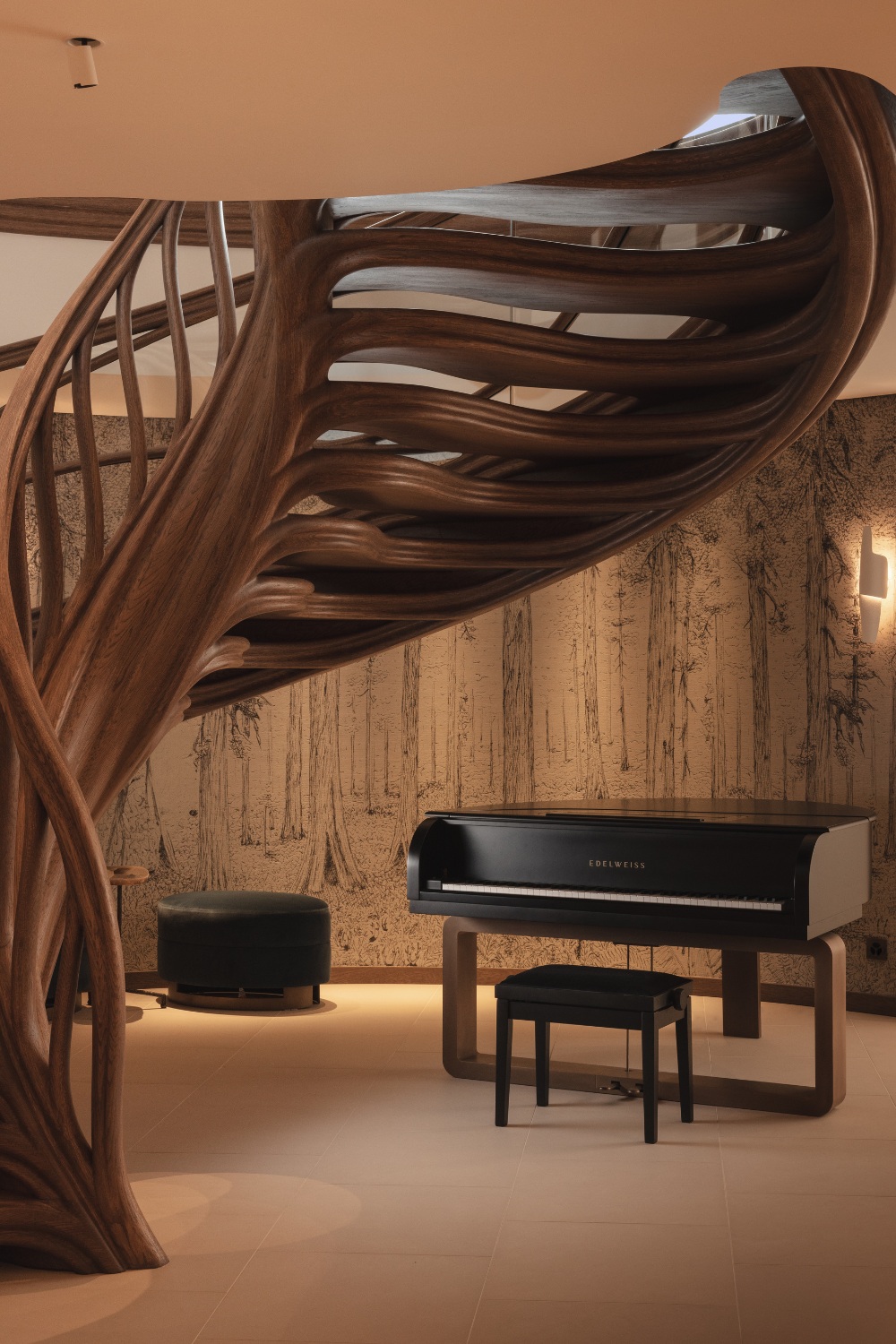 Lower floor stairs